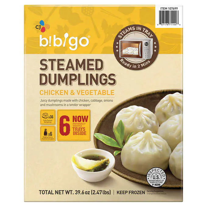 CJ Foods bibigo Chicken & Vegetable Steamed Dumplings