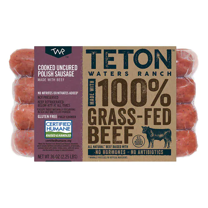 Teton Waters Ranch 100% Grass-Fed Beef Polish Sausage