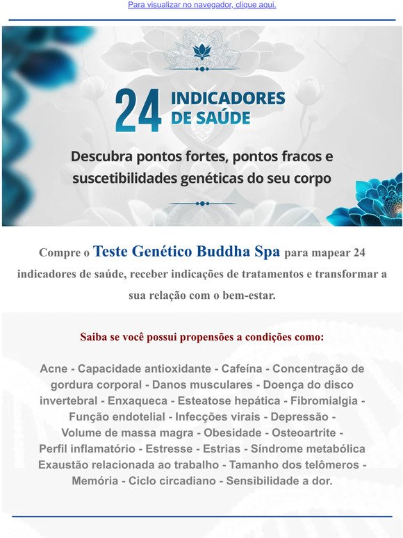 Teste Genético Buddha Spa - 10% OFF