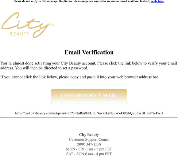 Verify your email address to activate your account