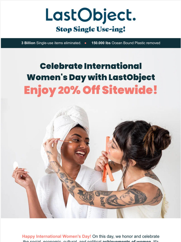 Celebrate International Women's Day with LastObject - Enjoy 20% Off Sitewide!