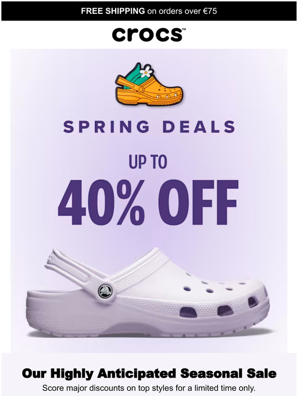 Crocs Email Newsletters: Shop Sales, Discounts, and Coupon Codes