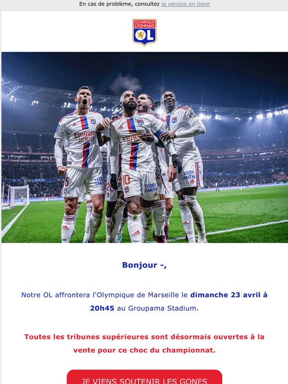 Boutique Officielle Olympique Lyonnais Ol Om Ouverture Billetterie 🔴🔵 Milled 2354