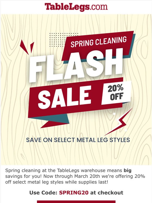 💥 Metal Legs, up to 20% off while supplies last! 💥