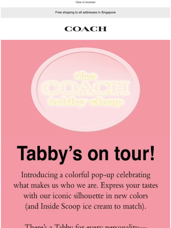 Coach Now on tour our Tabby popup. 🍦 Milled