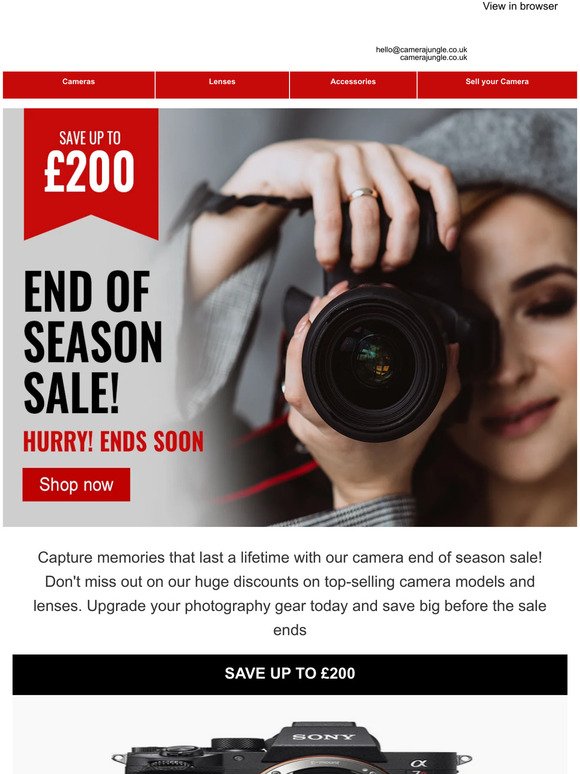 Last chance: Don't miss our camera end of season sale! ⏰