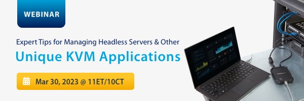 Picture of a laptop and KVM adapter and server rack