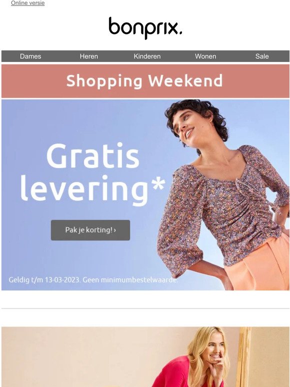 slecht humeur Artiest Voordracht Bonprix NL: 🌷 Shopping Weekend | Gratis levering | Milled