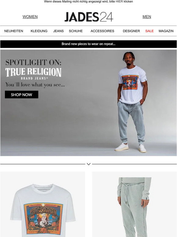 Designer Fashion DE Hi Kunde, SPOTLIGHT ON TRUE RELIGION