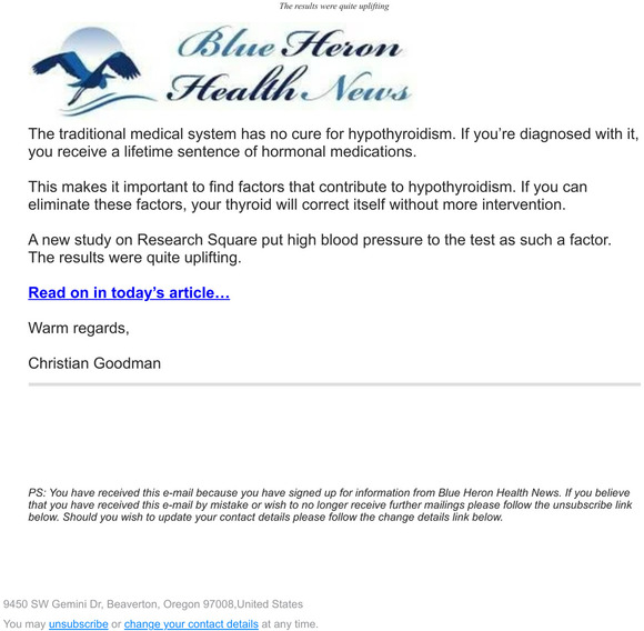 Hypothyroidism and High Blood Pressure Connection