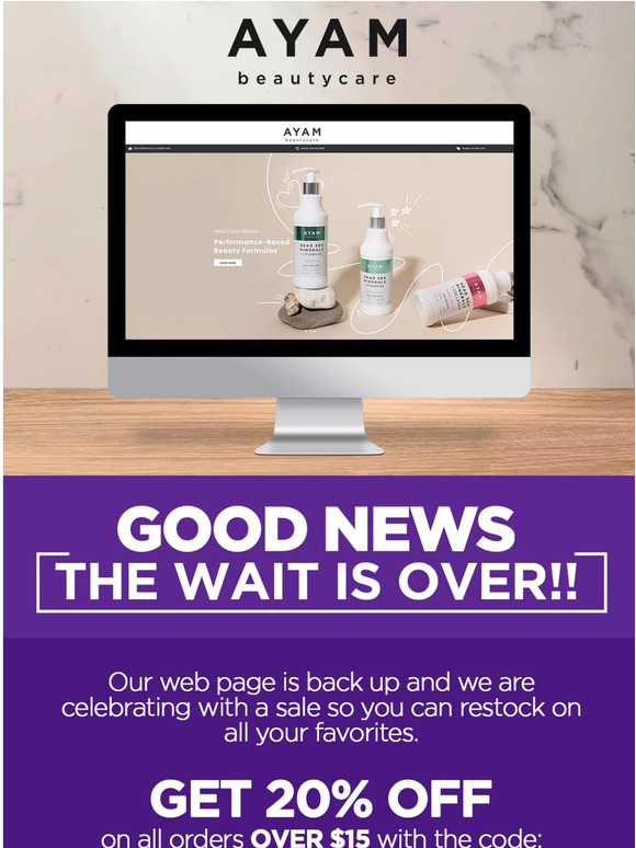 20% OFF We are back!!