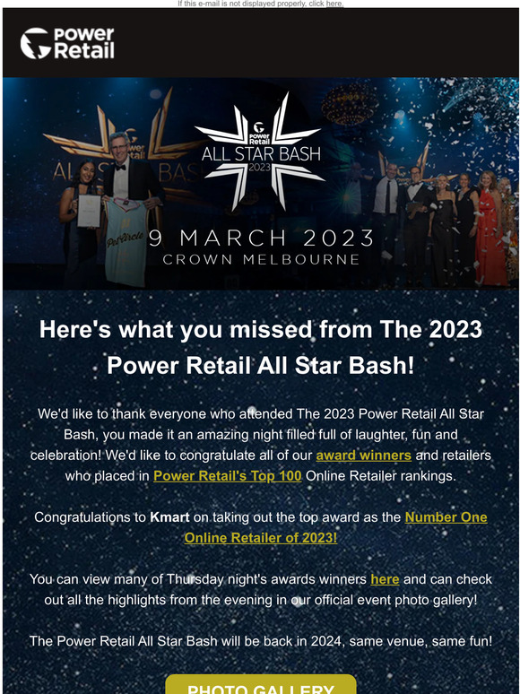 Power Retail Samantha Jade, All Star Awards + everything else you