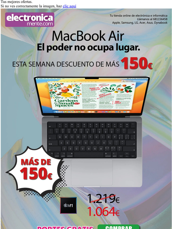 Hasta 150€ de dto. en el MacBook Air chip M1