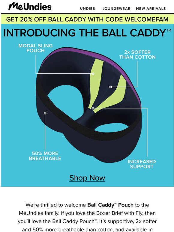 MeUndies Introducing the New Ball Caddy™ Pouch Milled