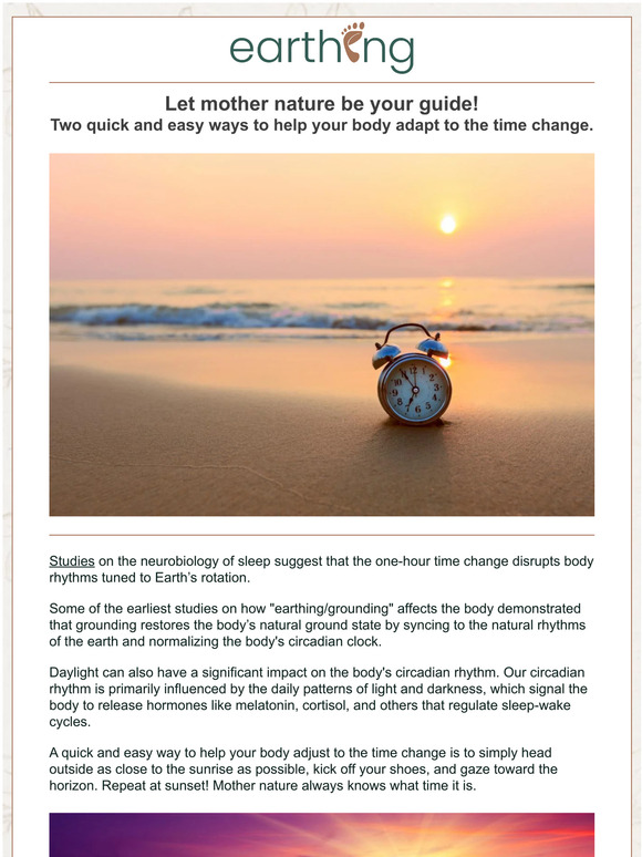 earthing Daylight savings and your circadian rhythms. Milled