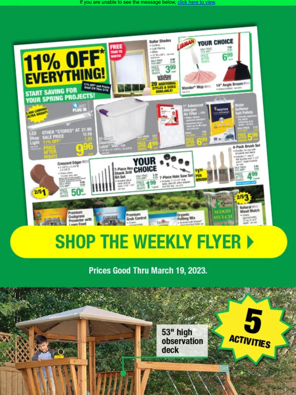 Menards ReadytoAssemble Playset PLUS New Weekly Deals! Milled