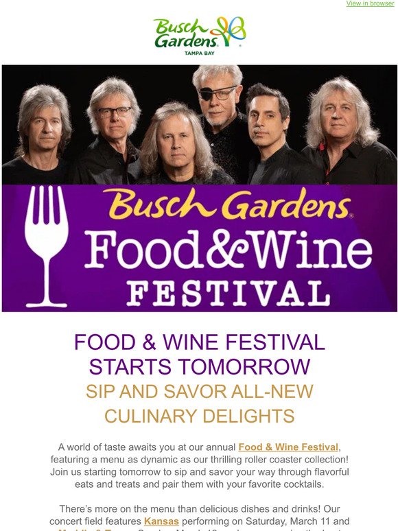 Food & Wine Festival Returns Tomorrow