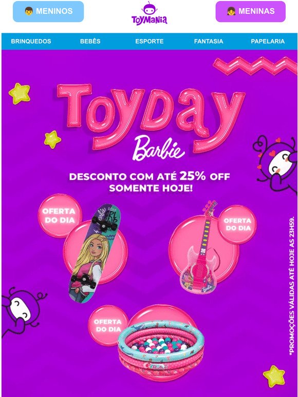 ToyDay Barbie! Descontos somente hoje! 🎀💖