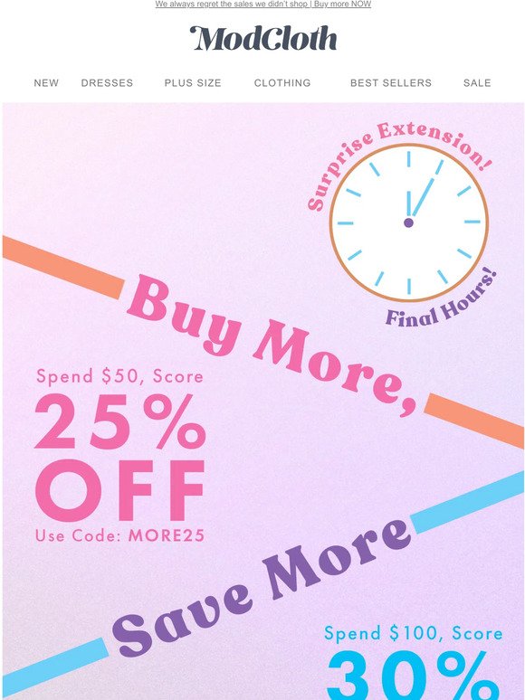 📣 FINAL HOURS - Buy More, Save More!