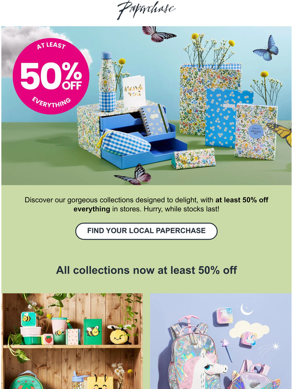 Discover our collections, now at least 50% off