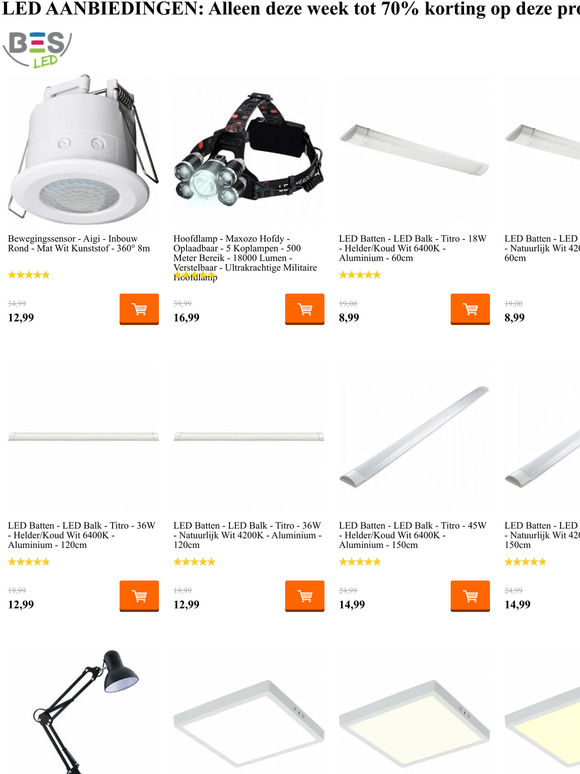 LED Aanbiedingen: tot 70% korting bij BES LED