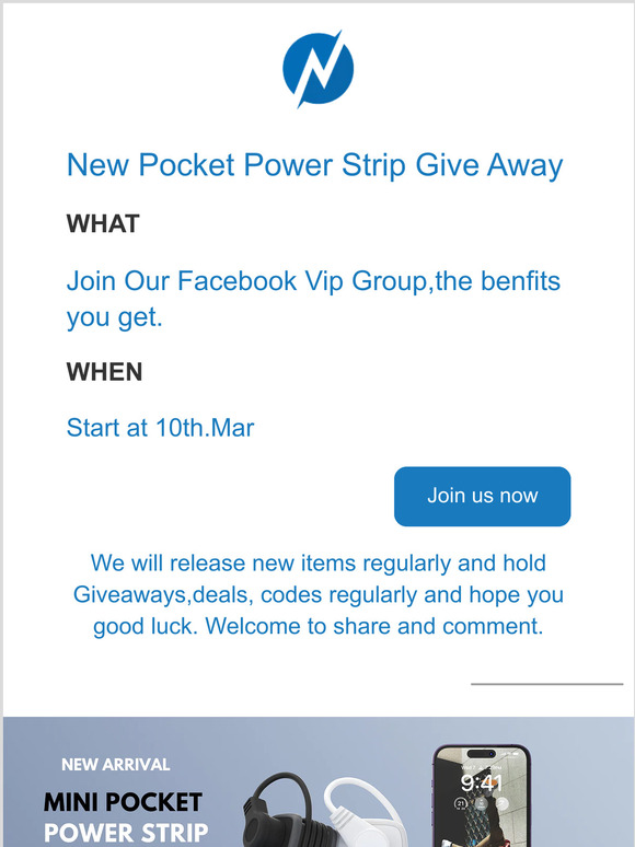 New Pocket Power Strip Give Away