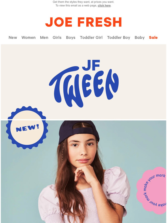 Joe Fresh CA JF TWEEN is Here! Milled