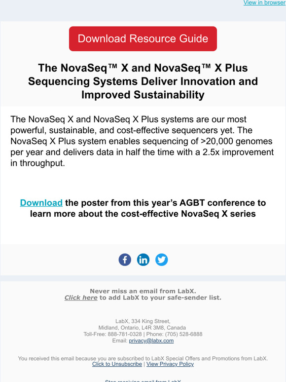 LabX The NovaSeq X and NovaSeq X Plus systems are our most powerful