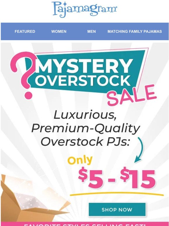 It's Back! Mystery Overstock Sale