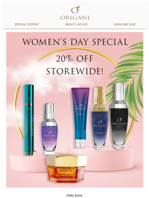 International Women's Day Special Discount 20% off