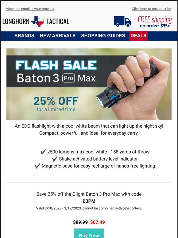 Flash Sale ⚡ Olight Baton 3 Pro Max EDC Flashlight + Giveaway