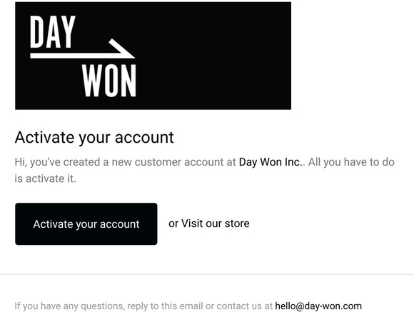Customer account activation