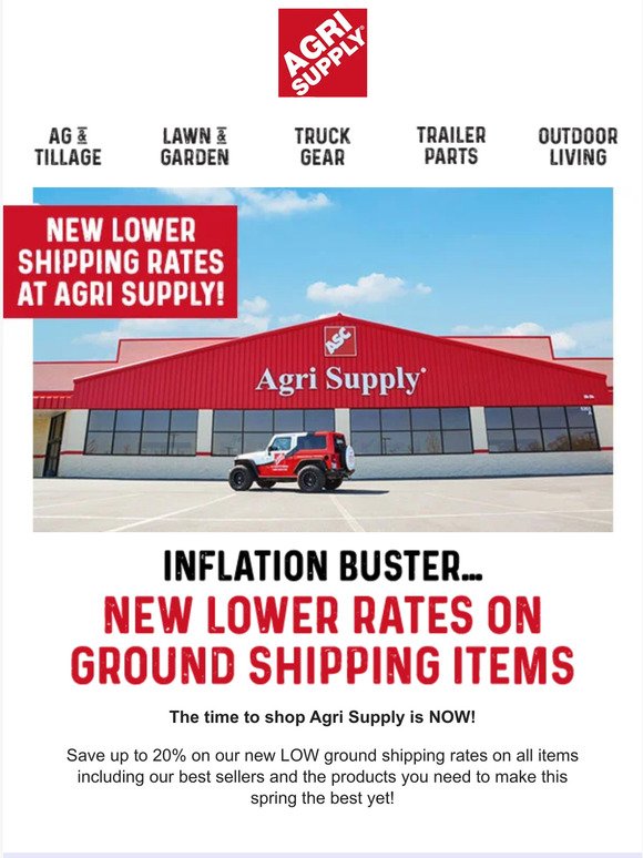 Inflation Buster… New Lower Rates On Ground Shipping Items