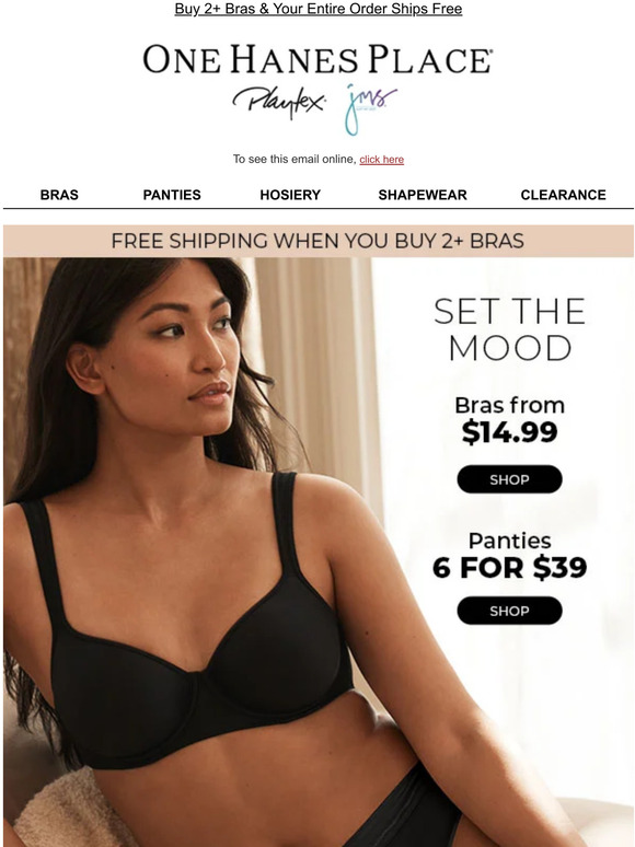 One Hanes Place Match Bras from 14.99 with Panties 6 for 39 Milled