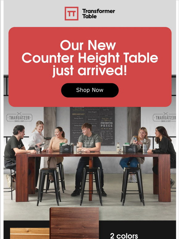 Transformer Table: NEW Product Alert - Transformer Table Counter Height ...
