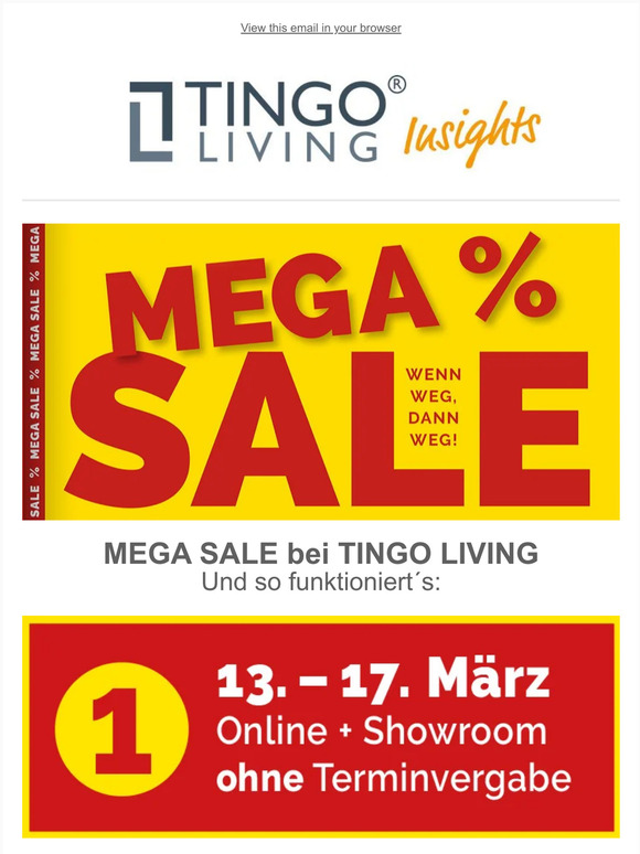 MEGA SALE bei Tingo Living - Outdoor Möbel uvm.