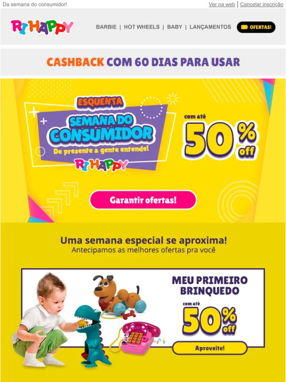 Liquidação da Ri Happy tem descontos de até 70%