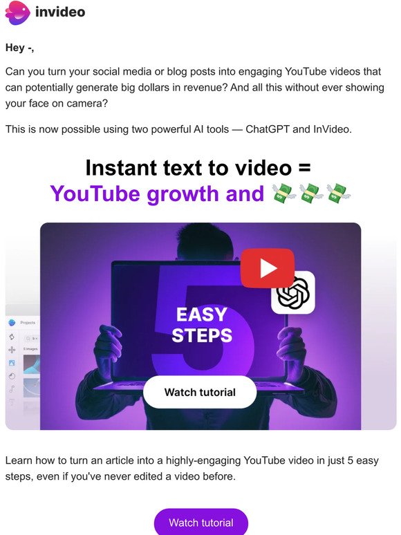 YouTube success recipe: Grow and earn with instant text to video + 25% off