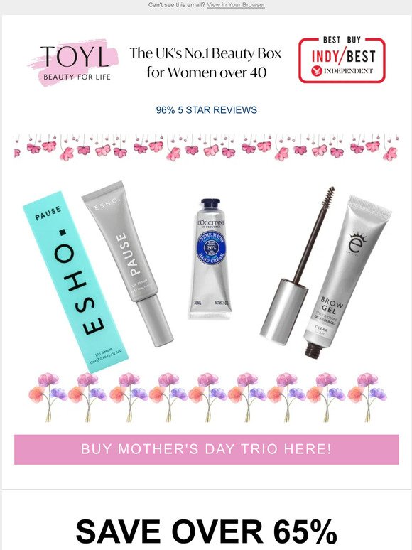 65% OFF Mother's Day Trio Offer 🎁