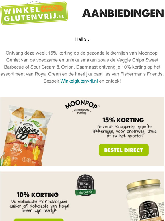 Nieuwe aanbiedingen bij Winkelglutenvrij.nl!