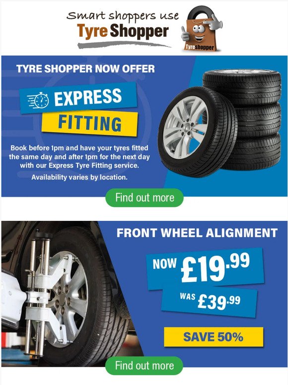 Express Tyre Fitting at Tyre Shopper!