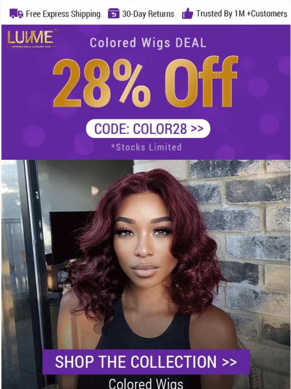 Luvme Hair 🔥Top 6 Colored Wigs last 7 days! See Now Milled