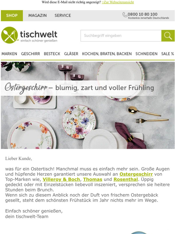 Fröhlich, blumig, Ostergeschirr!