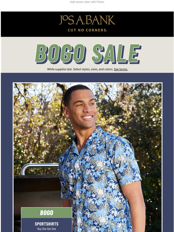 JoS A. Bank Buy One Get One 50 off Sportswear. Milled