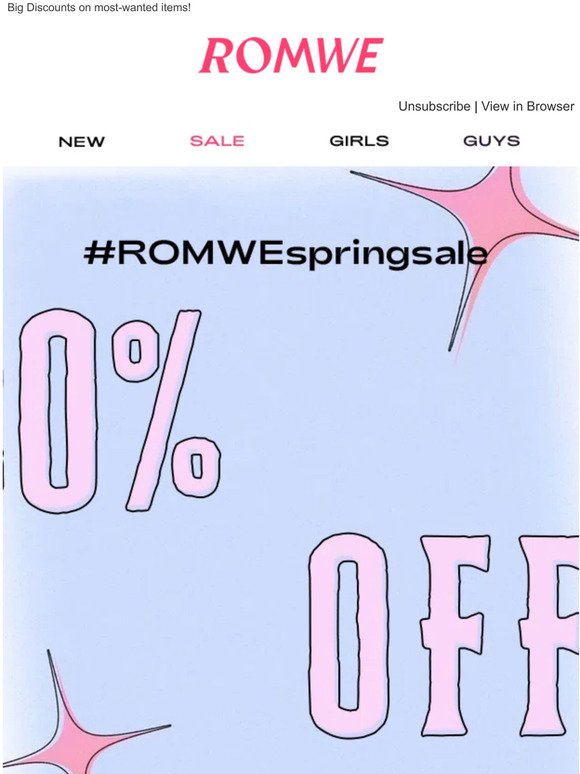 Spring Sale up to 80% OFF