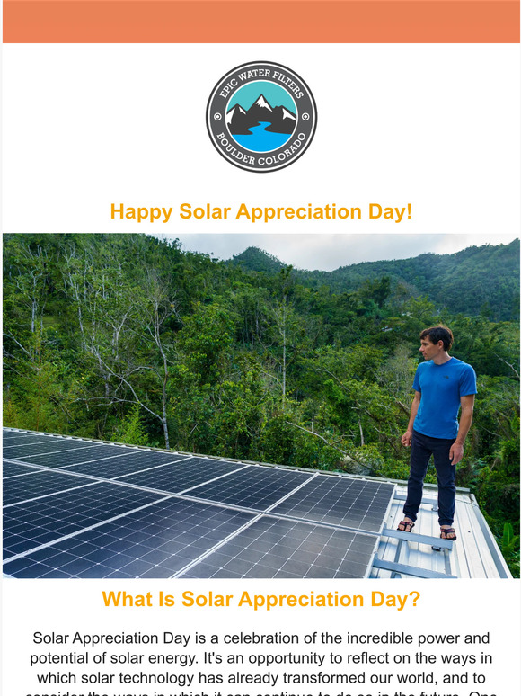 ☀️💦Join us in Celebrating Solar Appreciation Day!