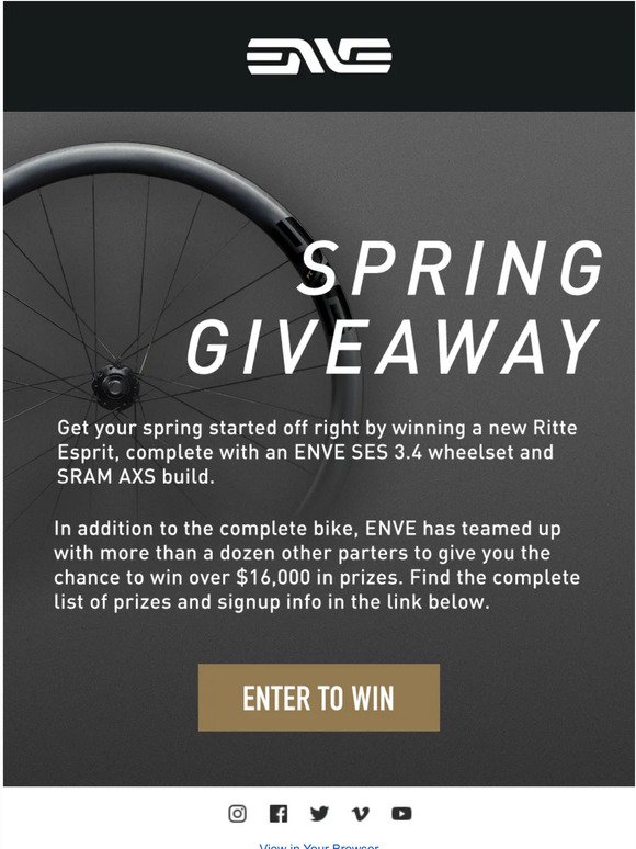 ENVE joins Ritte for a Spring Giveaway