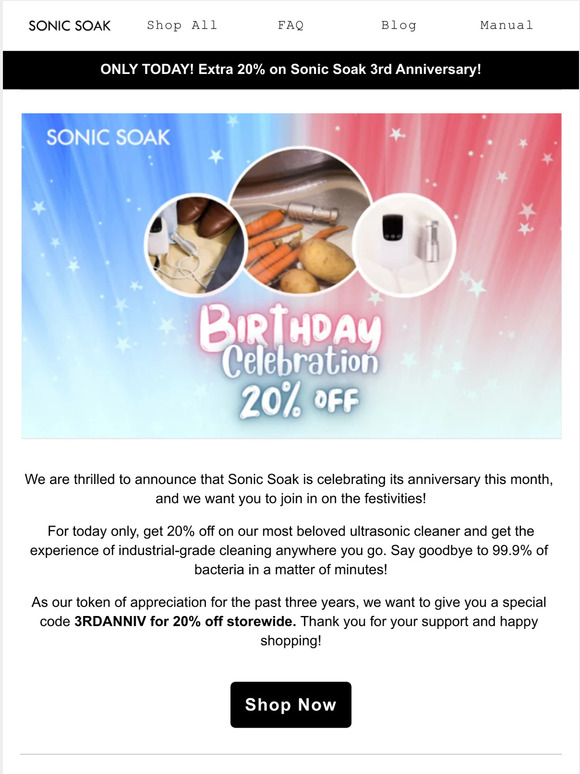Sonic Soak 3rd Birthday 🥳🎉🎁