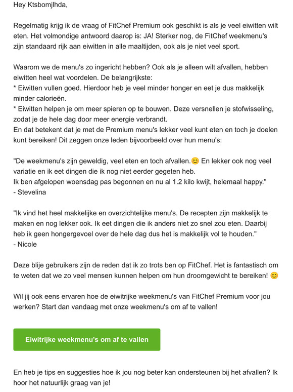 Eiwitrijke weekmenu's om af te vallen
