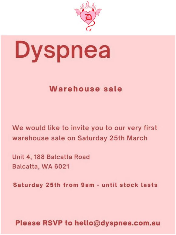 Our First Warehouse Sale!